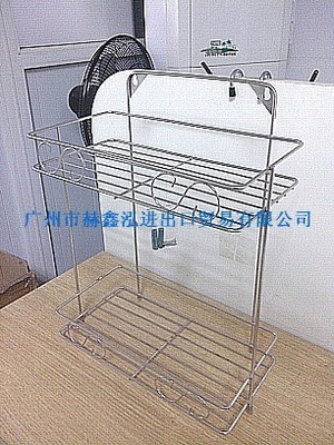 【雙層不銹鋼浴室架 雙層金屬浴室架 不銹鋼制品 工廠直銷】價格,廠家,圖片,其他水暖衛浴五金,廣州市赫鑫泓進出口貿易-