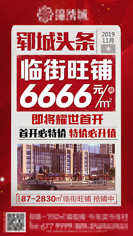 商鋪旺鋪創(chuàng)意大字報風(fēng)格房地產(chǎn)海報設(shè)計